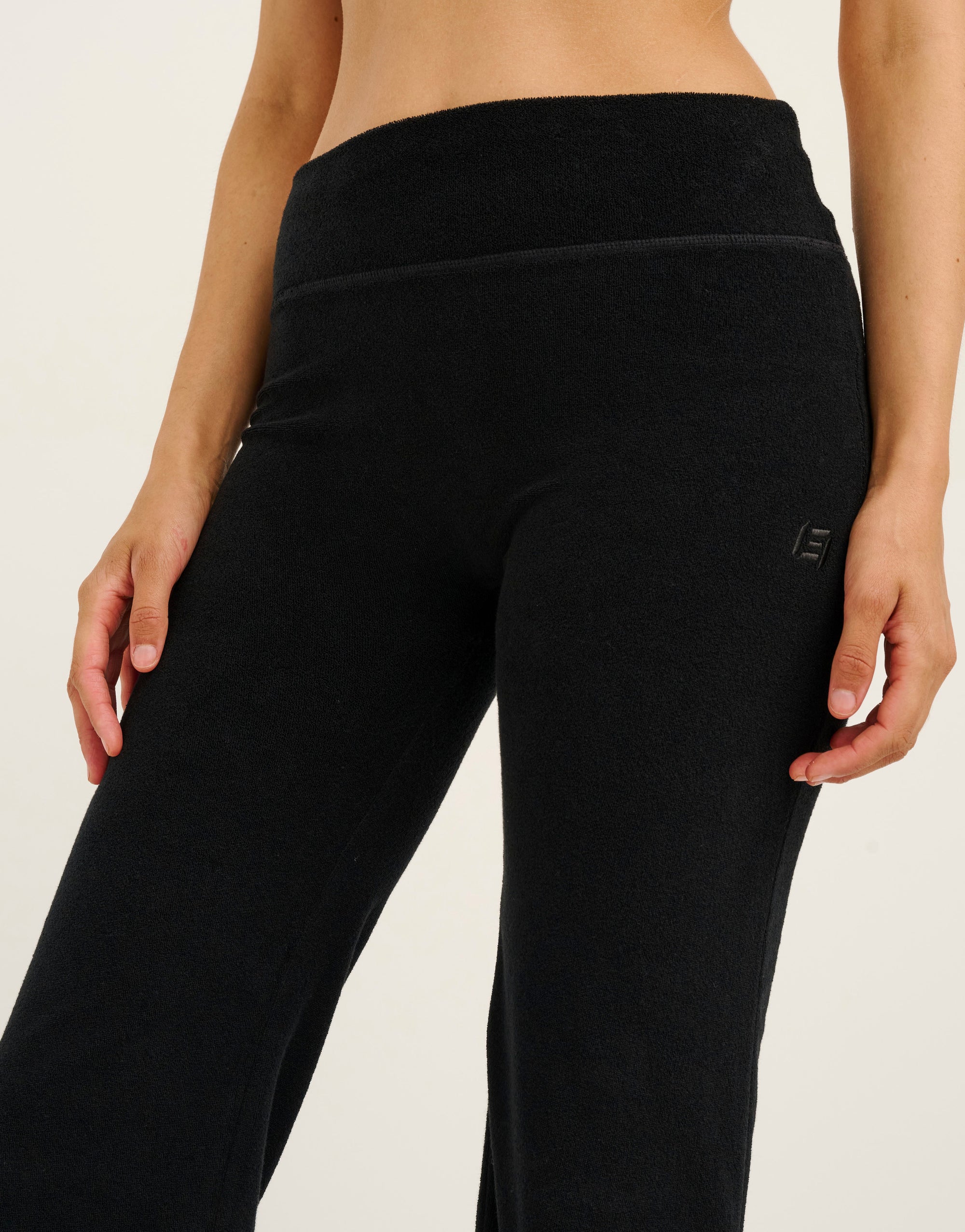 Terry Straight Leg Pant - Black