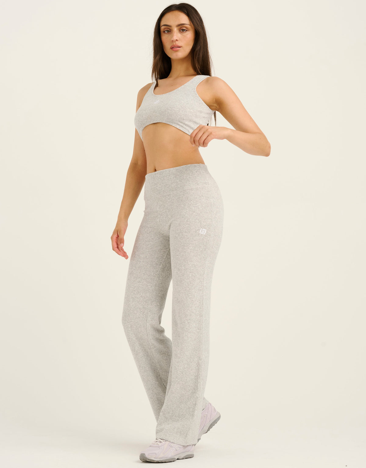 Terry Straight Leg Pant - Grey Marle