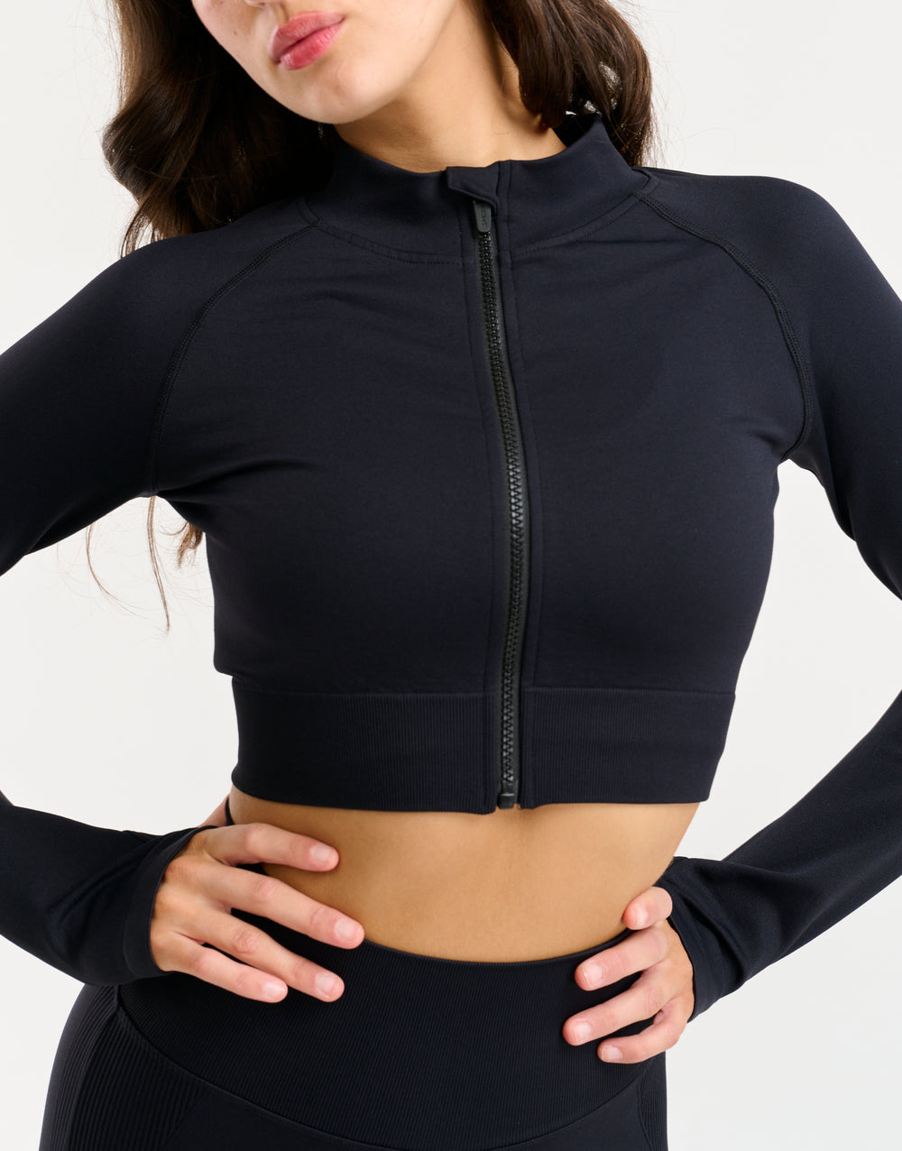 Arise Essential Zip-Up Long Sleeve - Black