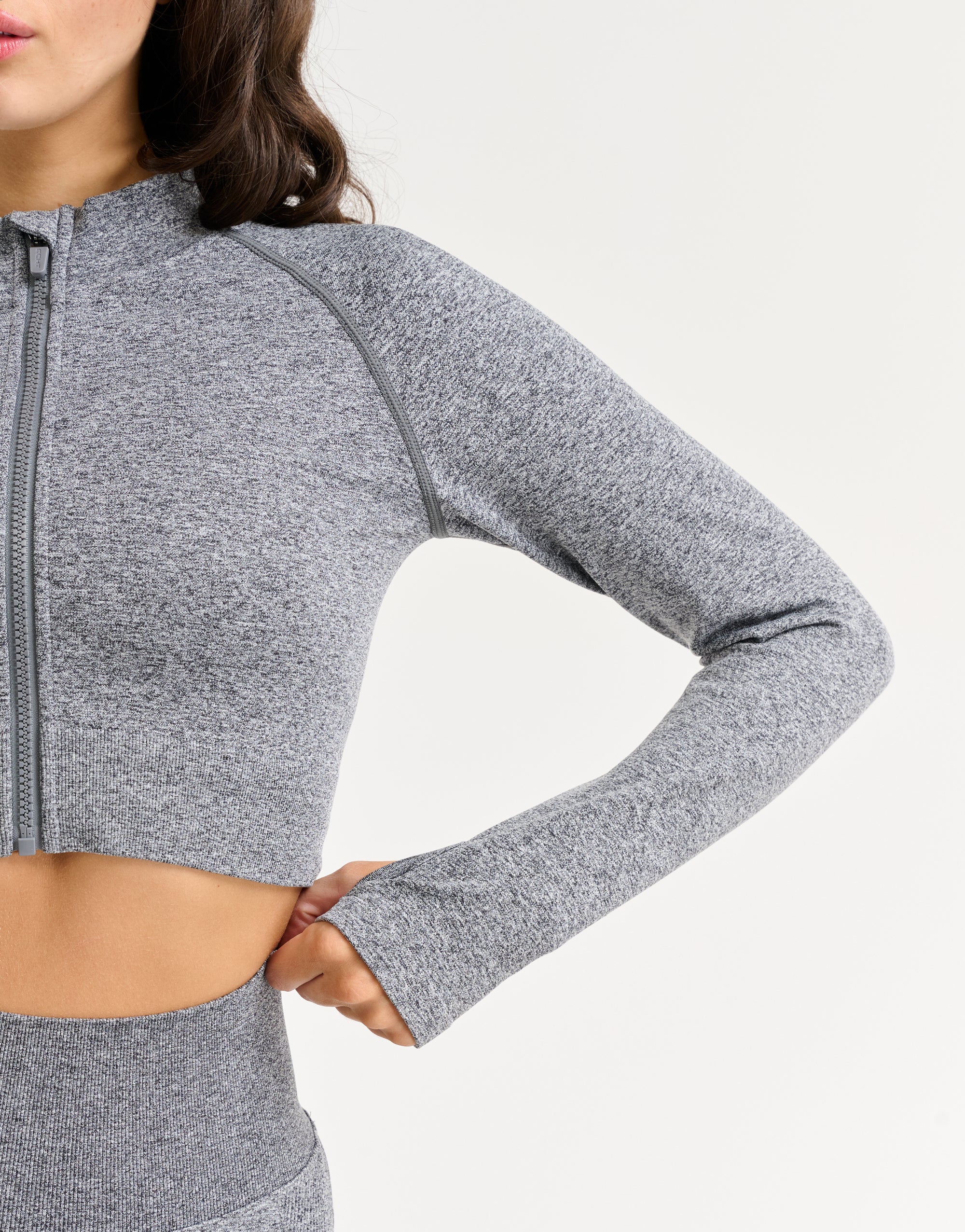 Arise Essential Zip-Up Long Sleeve - Charcoal