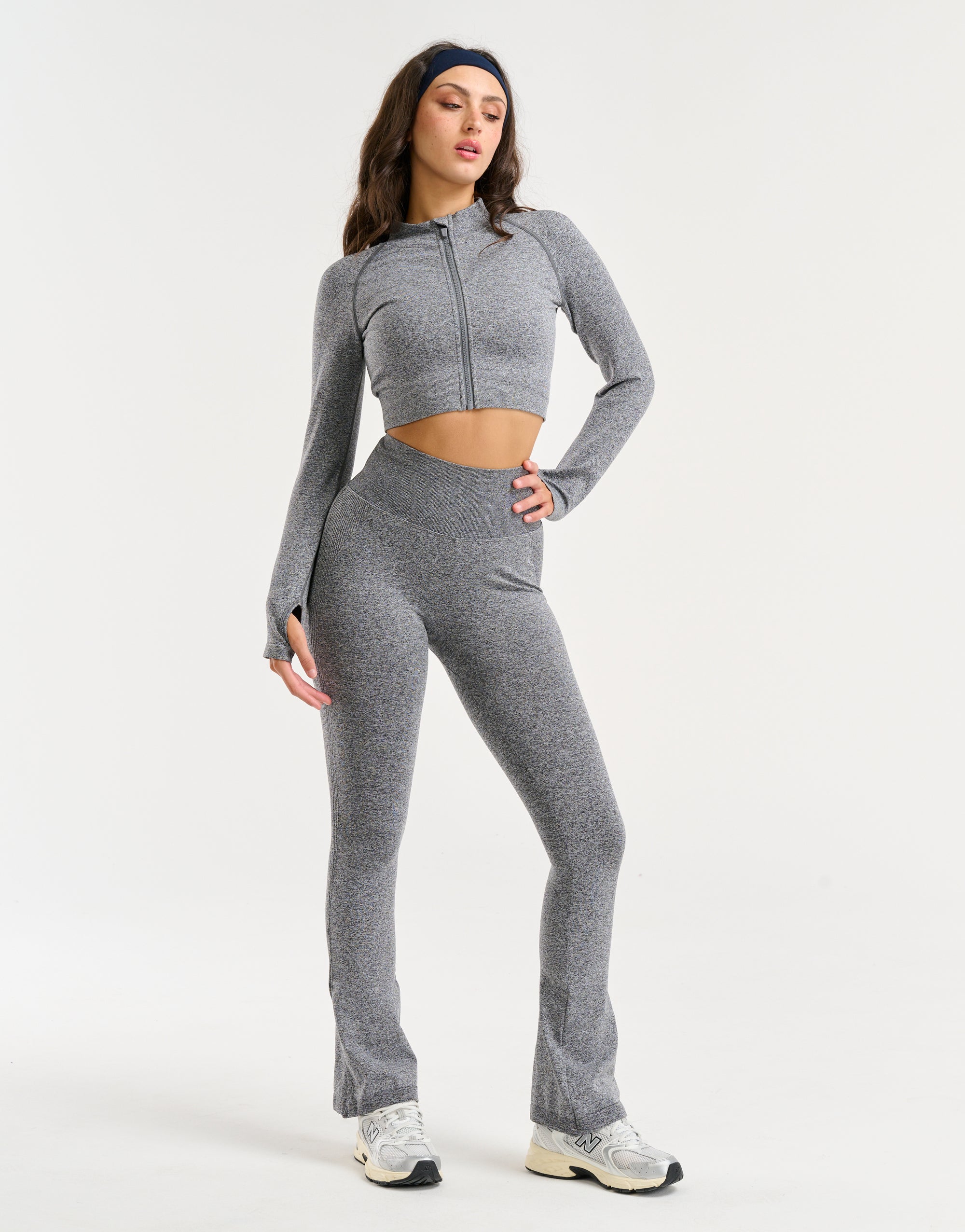 Arise Essential Zip-Up Long Sleeve - Charcoal